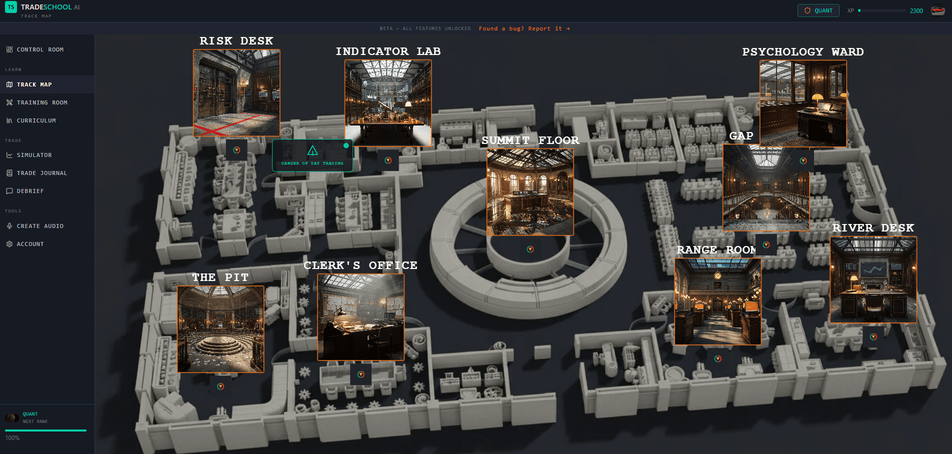 TradeSchool AI Track Map